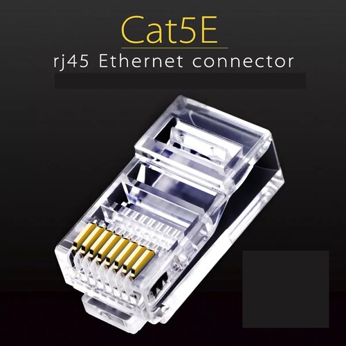 Kit Plug Conector Rj45 Para Cable Red Utp Cat 5e 100 Piezas