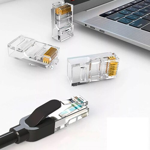 Kit Plug Conector Rj45 Para Cable Red Utp Cat 5e 100 Piezas