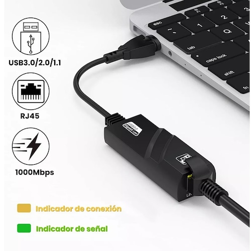 Adaptador Ethernet Usb 3.0 A Rj45 Gigabit Lan 1000mbps