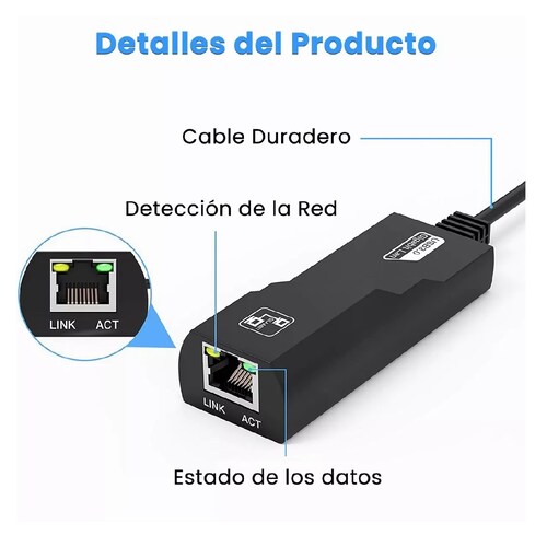 Adaptador Ethernet Usb 3.0 A Rj45 Gigabit Lan 1000mbps