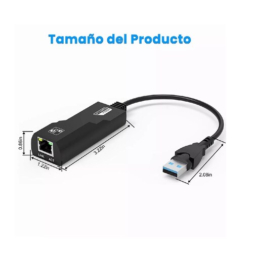 Adaptador Ethernet Usb 3.0 A Rj45 Gigabit Lan 1000mbps