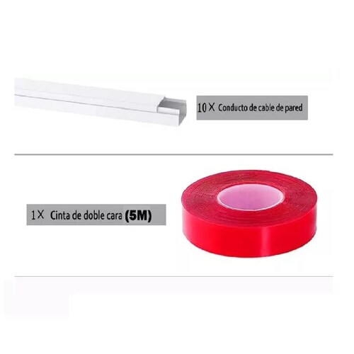 Set Canaleta Pvc Para Cable 10x20mm X 40cm 10pzs Y 20 Codos