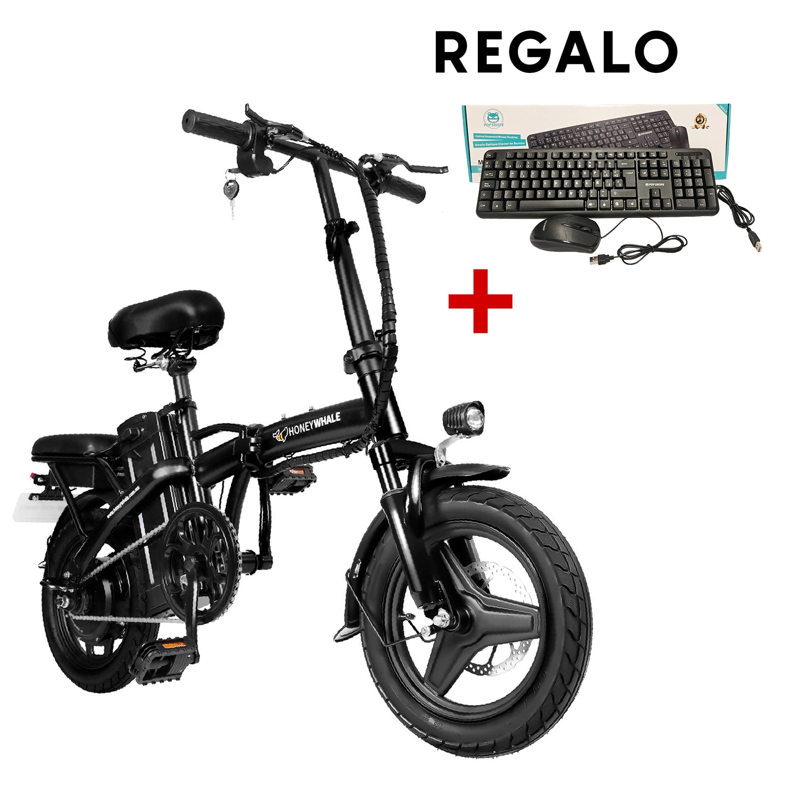 Bicicleta Eléctrica Plegable Honey Whale S6 Negro