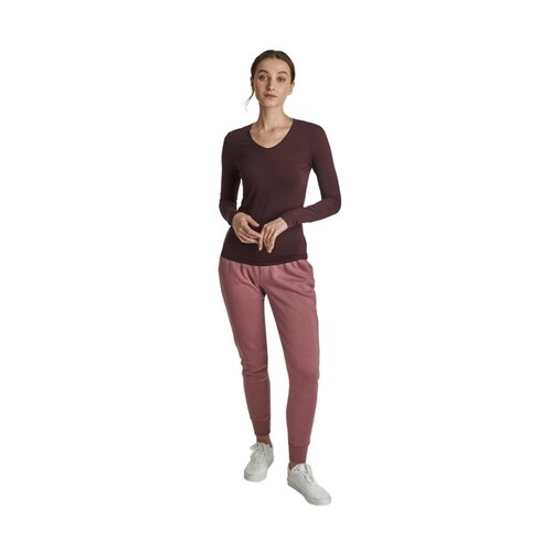 Playera básica, manga larga color vino, para mujer, marca Holly Land mod. 166708
