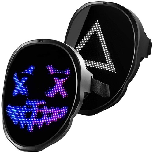 Careta para la Cara Led TikTok MXMKL-002-7 2 pzas, 22x18x5 cm Máscara Led Plástico ABS con lente de PVC y Silicona, MaskLed