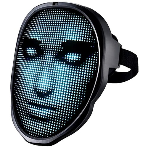 Disfraz para Halloween TikTok MXMKL-001-10 1 pza, 22x18x5 cm Máscara Led Plástico ABS con lente de PVC y Silicona, MaskLed