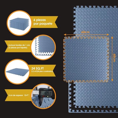 Piso De Neopreno De Alta Resistencia Para Gimnasios Durable Azul