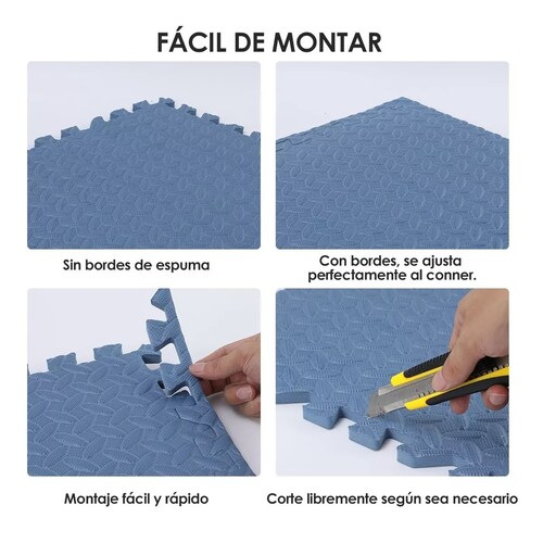 Piso De Neopreno De Alta Resistencia Para Gimnasios Durable Azul