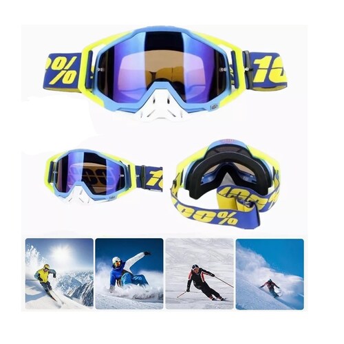 Gafas De Motocross Parabrisas Para Montar Al Aire Libre Armazon Amarillo