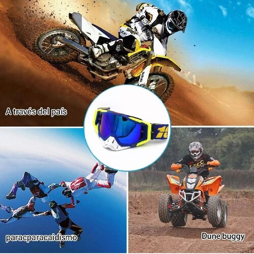 Gafas De Motocross Parabrisas Para Montar Al Aire Libre Armazon Amarillo