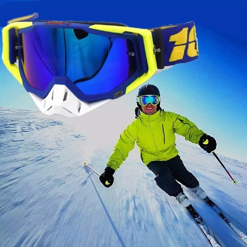 Gafas De Motocross Parabrisas Para Montar Al Aire Libre Armazon Amarillo
