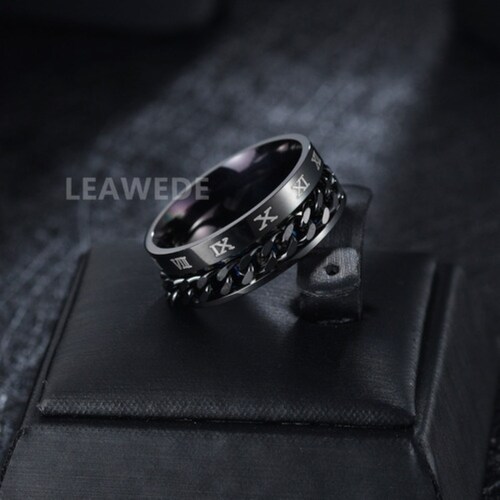 3pzs Anillo Hombre De Titanio Acero Inoxidable Minimalista Talla:11 (21mm)