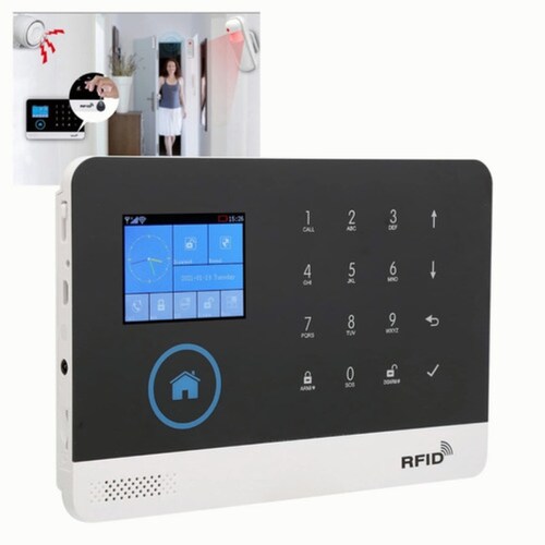 Kit Sistema De Seguridad Alarma Hogar Y Sensor Wifi Y Gsm Negro