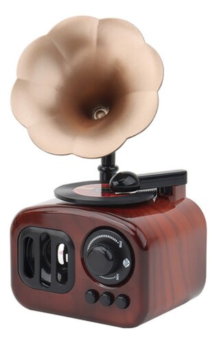 Caja Musical Cuerda Fonógrafo Antiguo Decorativo Marron