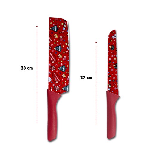 Set De Cuchillos Para Cocina Diseño Navideño .