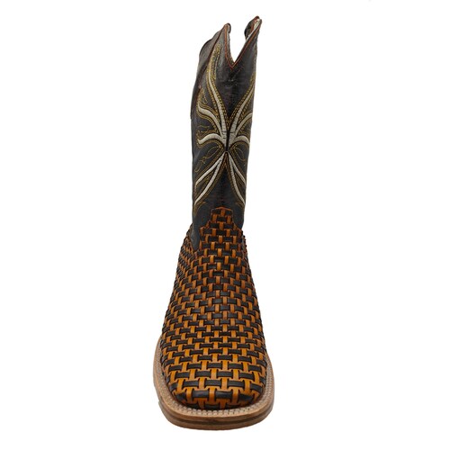 Botas Vaqueras El Chiqueado Piel Genuina Tejido estilo Panal