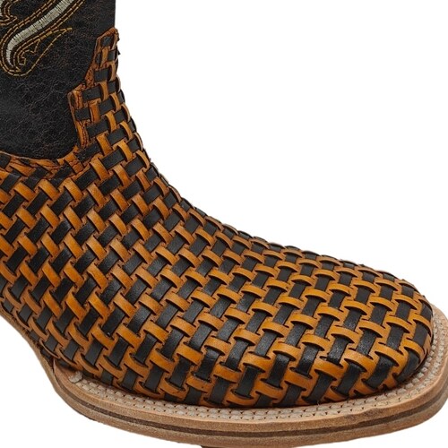 Botas Vaqueras El Chiqueado Piel Genuina Tejido estilo Panal