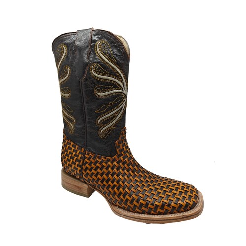 Botas Vaqueras El Chiqueado Piel Genuina Tejido estilo Panal