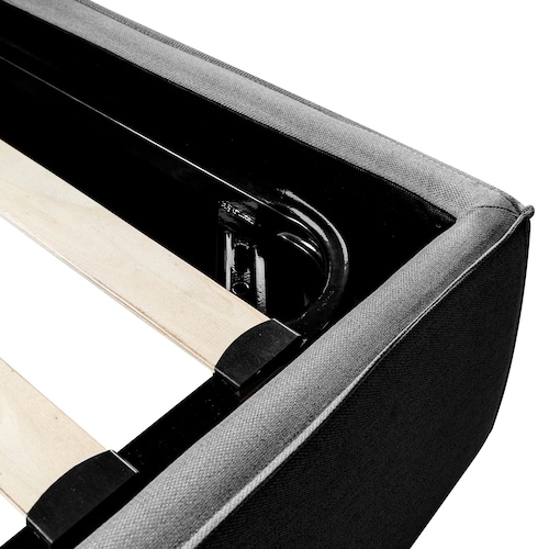 Base Matrimonial Para CoIchón Roomi, Box Con Sistema De Almacenaje Gris