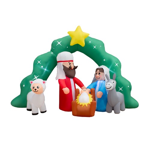 Inflable Navideño Nacimiento De Jesus 2.10mts Luz Led