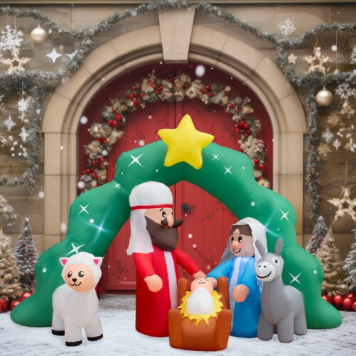 Inflable Navideño Nacimiento De Jesus 2.10mts Luz Led