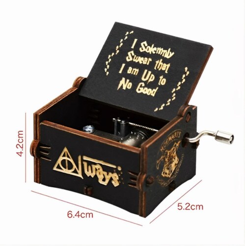 Mini Caja De Música De Madera Creativa De Harry Potter Negro