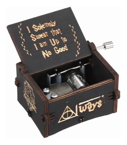Mini Caja De Música De Madera Creativa De Harry Potter Negro