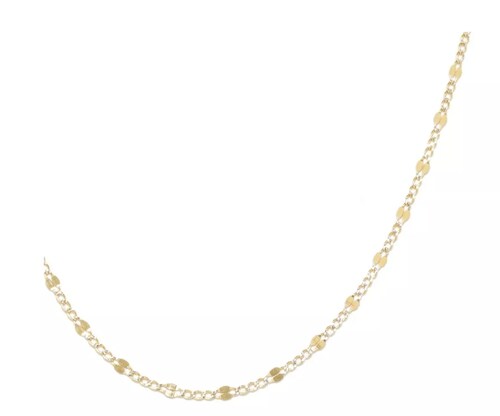 Cadena Pepita Diamantada 10 Kilates. Oro Fino Joyería..