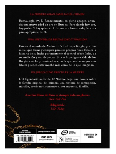 Los Borgia Autor Mario Puzo / Agustín Vergara Sharp.
