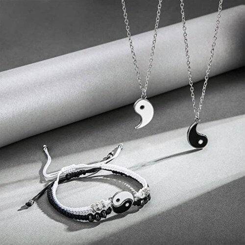 Juego De Pulseras Con Collar, Pulseras Ajustable Plata Dia-17cm Lar-50cm