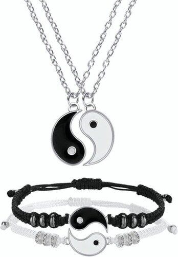 Juego De Pulseras Con Collar, Pulseras Ajustable Plata Dia-17cm Lar-50cm
