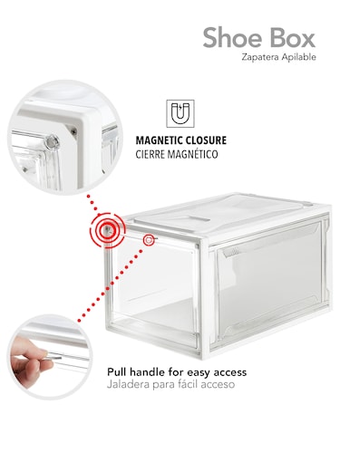 AGBOX Zapateras Apilables Premium Alexa 12 Pack Blanco ZAP12BL