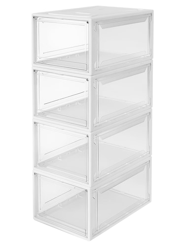 AGBOX Zapateras Apilables Premium Alexa 12 Pack Blanco ZAP12BL