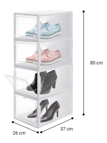 AGBOX Zapateras Apilables Premium Alexa 12 Pack Blanco ZAP12BL