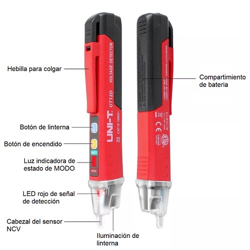Pluma De Prueba De Voltaje De Luz Led/ 2 Modos/ Tamaño Mini