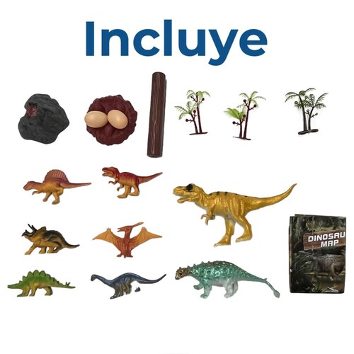 Juguete De Dinosaurios En Caja Realista 18 Piezas.