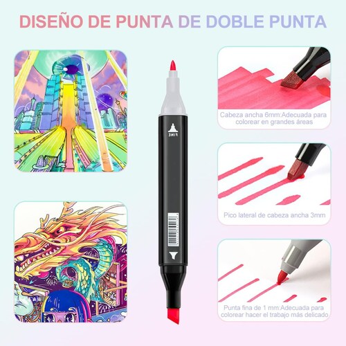 Set 48 Plumones De Colores De Doble Punta