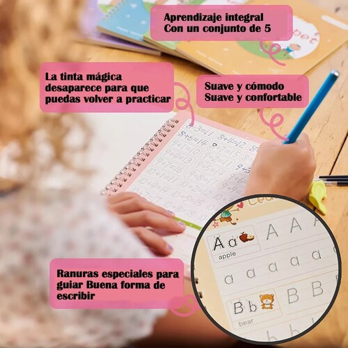 Juego De Cuaderno De Práctica De Caligrafía Reutilizable 5 pz