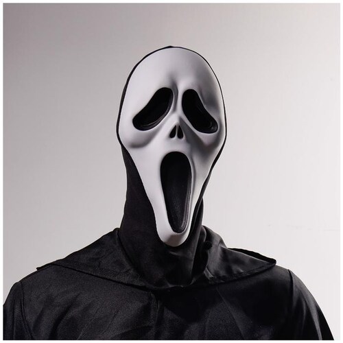 Careta del Halloween MXREA-004-1 4 pzas, 30x17x6cm Plástico PVC BlancoNegro Máscara Scream, ScreamMask