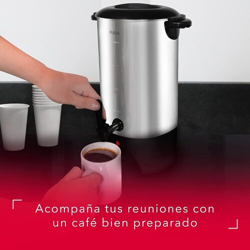 Cafetera Percoladora RCA Acero Inoxidable 6L 40 Tazas RC-6L
