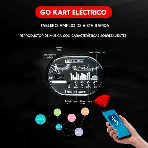 Go Kart Eléctrico Infantil Honey Whale K5 Blanco