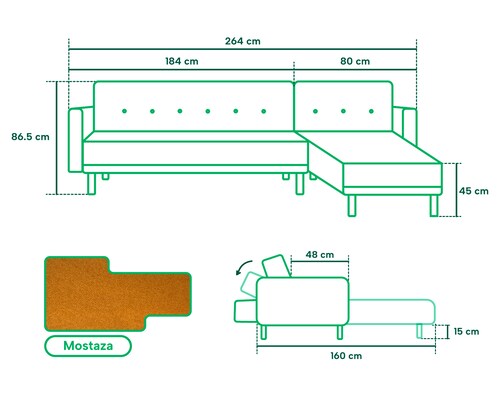 Sala Modular Cosmic Sambuka color Mostaza.