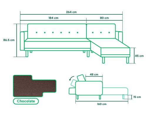 Sala Modular Cosmic Sambuka color Chocolate.