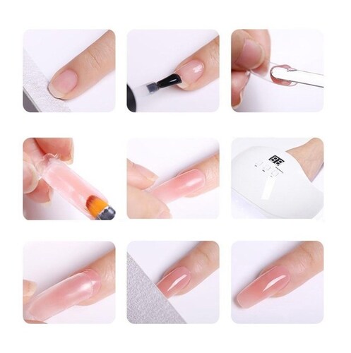 Kit Gel De Extención De Uñas Con Lámpara Uv glitter 