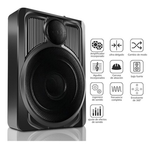 Amplificado 10 Pulgadas, Bocinas Para Carros 600w NEGRO 