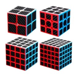 Cubo Rubik 2x2 3x3 4x4 5x5 Fibra De Carbono Profesional Negro