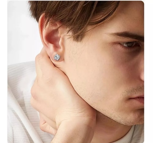 10 Pares Aretes Hombre Falsos Piercing Imán Arracadas Acero