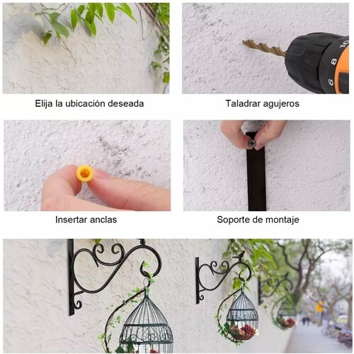 Par 2 Pzs Soportes Para Plantas Colgantes Para Colgar Macetas