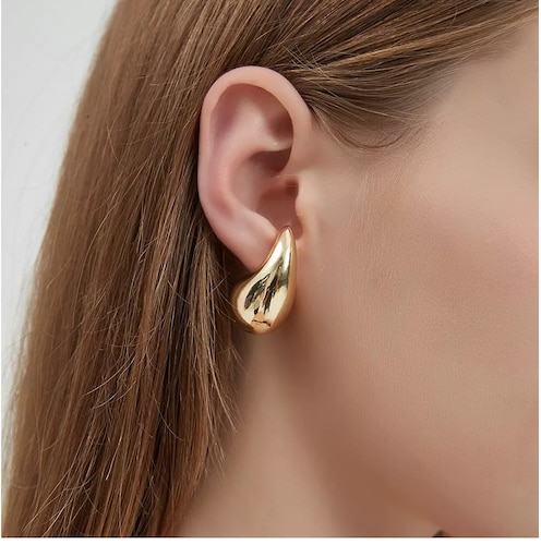 Aretes De Gota De Agua Para Mujer 1 par Dorado