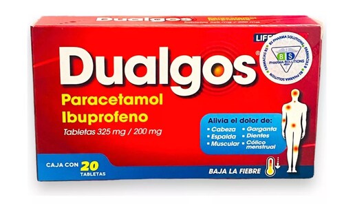 Dualgos Paracetamol / Ibuprofeno C/20 Tabletas / Liferpal Md